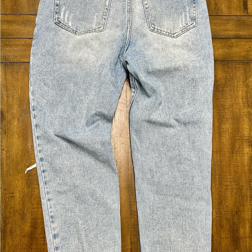 PacSun High Rise‎ Distressed Jeans Raw Hem Light Wash - Picture 9 of 9